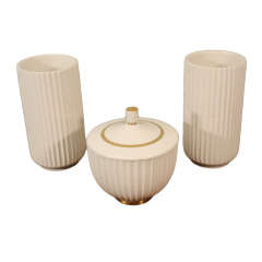 Vintage Vases & Covered Bowl by Lungby