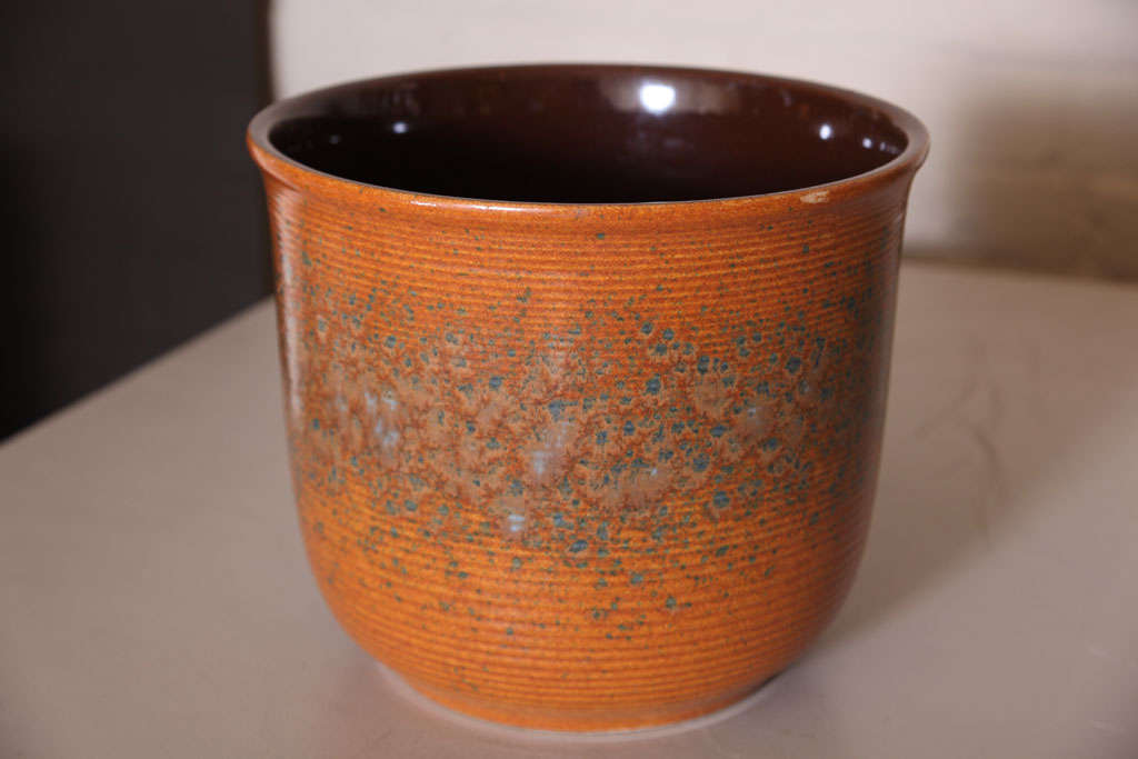 Burnt Orange Glazed Cachepot, West German