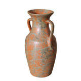 Orange and Green Ceramic Urn
