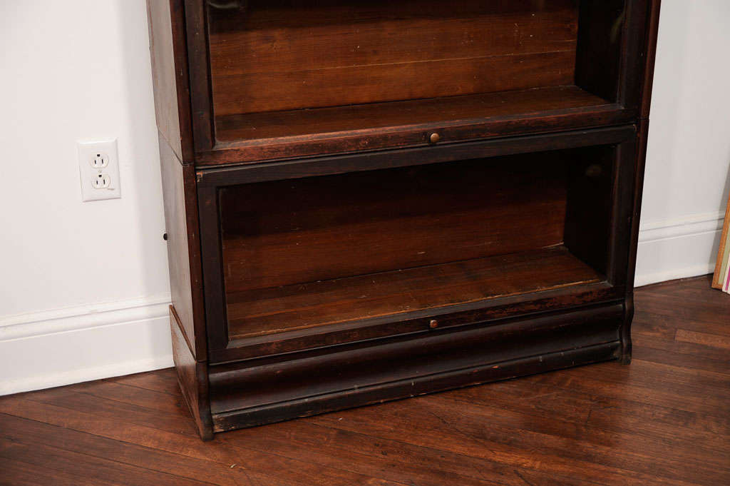 Five level Barrister book case made by Lundstrom of Little Falls NY. All original glass and hardware. Really nice patina and look for your old books or to display your items. Each of the five levels are detachable