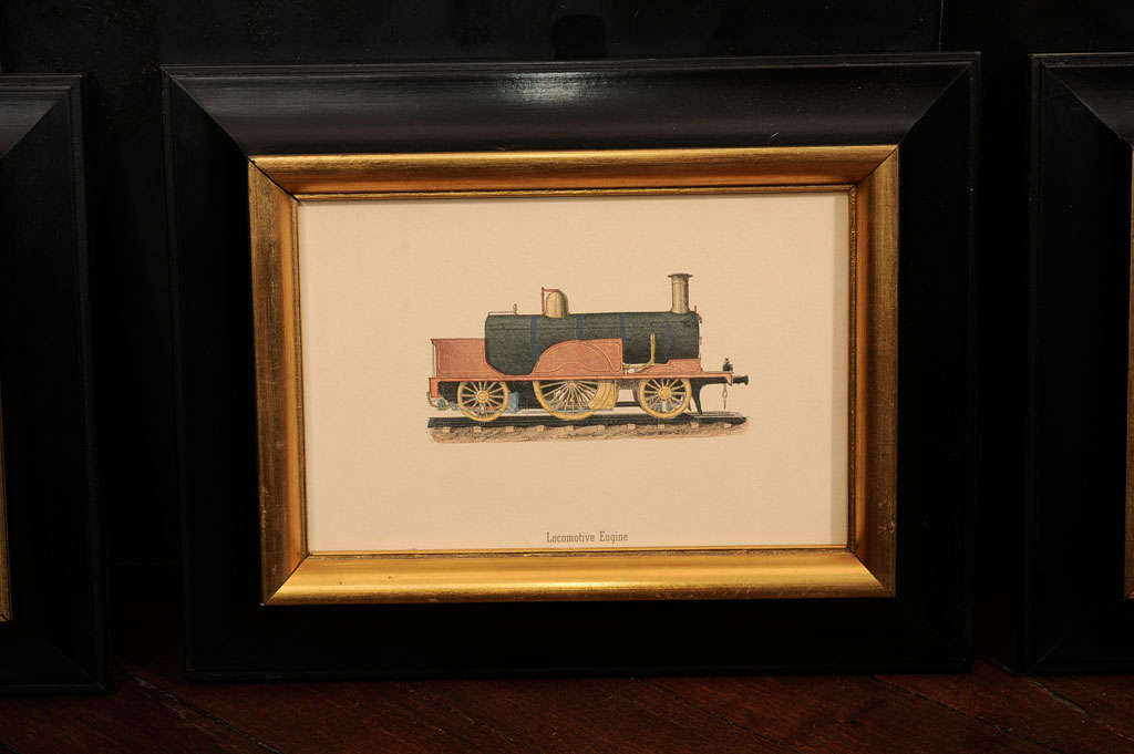 American Set Of Six  Framed Locomotive Prints