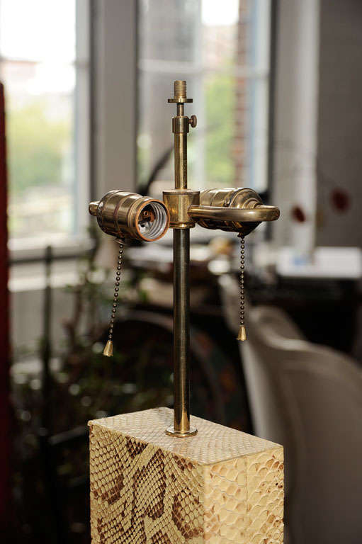 Late 20th Century Snake Skin Lamp For Sale