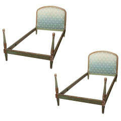Pair of Twin Bed Frames Stamped Jansen