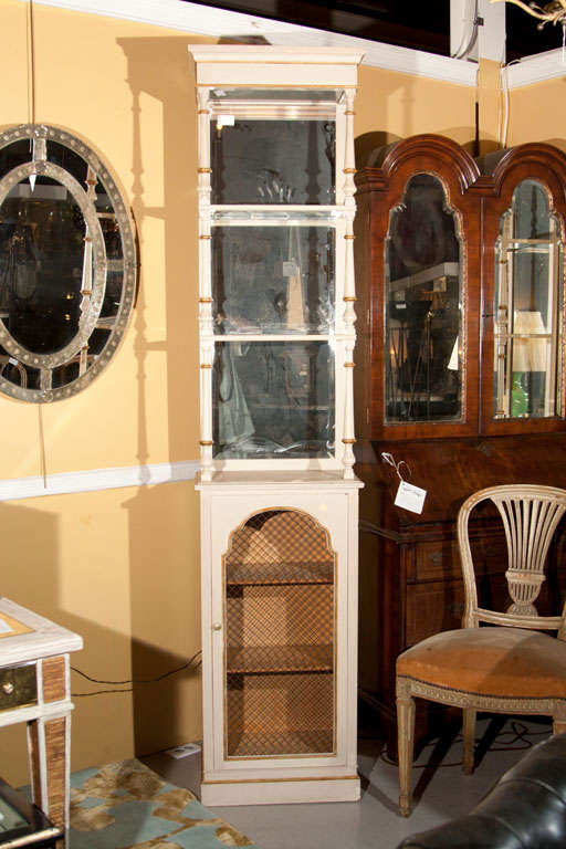 Pair of White Bookcase Cabinets Stamped Jansen