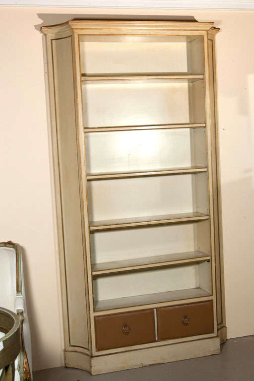 Painted Bookcase Stamped Jansen