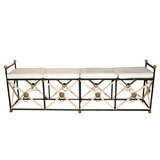 Fine iron and bronze directoire style bench - attributed Jansen
