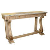 Marble Top Painted Console Table Stamped Jansen