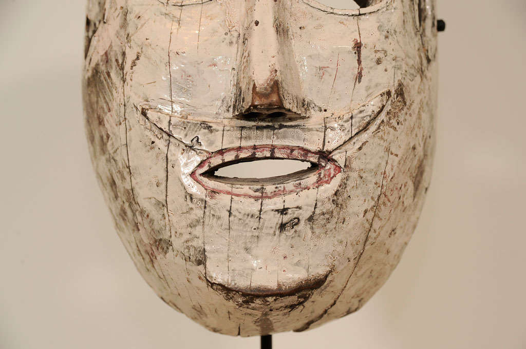 White painted tribal mask from Nepalese lowlands.