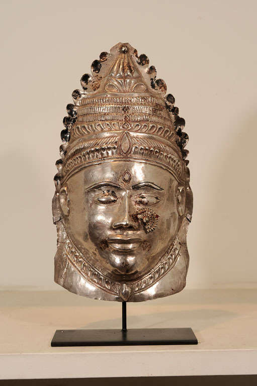 Silver Parvati Mask on Base 2
