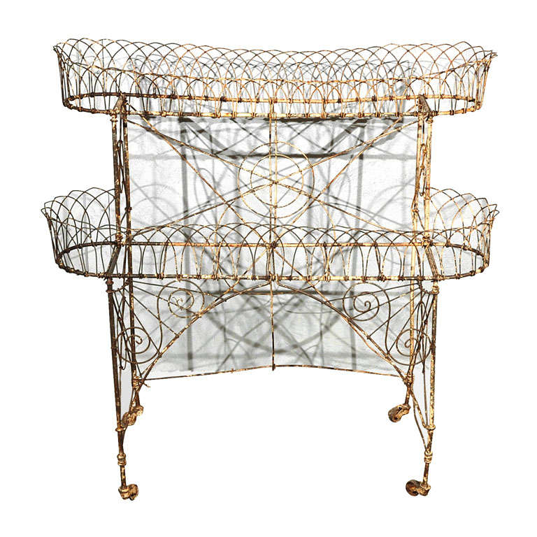 Wire Two Tier Plant Stand For Sale at 1stDibs