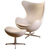 60s Arne Jacobsen Egg chair & ottoman in Spinneybeck leather