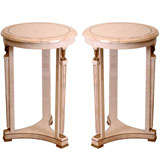 Pair of 90's Maitland Smith Egyptian revival side tables