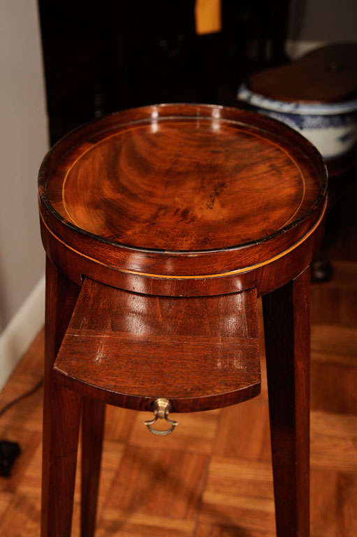 English Unusual Flame Mahogany Port or Candle Stand
