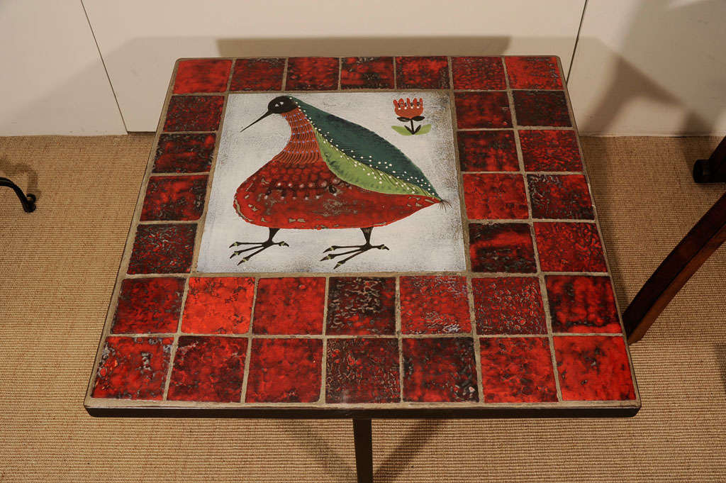 Red Tiled Low Table