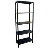 Pair of Lacquered Elm Five Shelf Bookcases