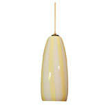 Hand blown glass Venini pendant with white and yellow stripes