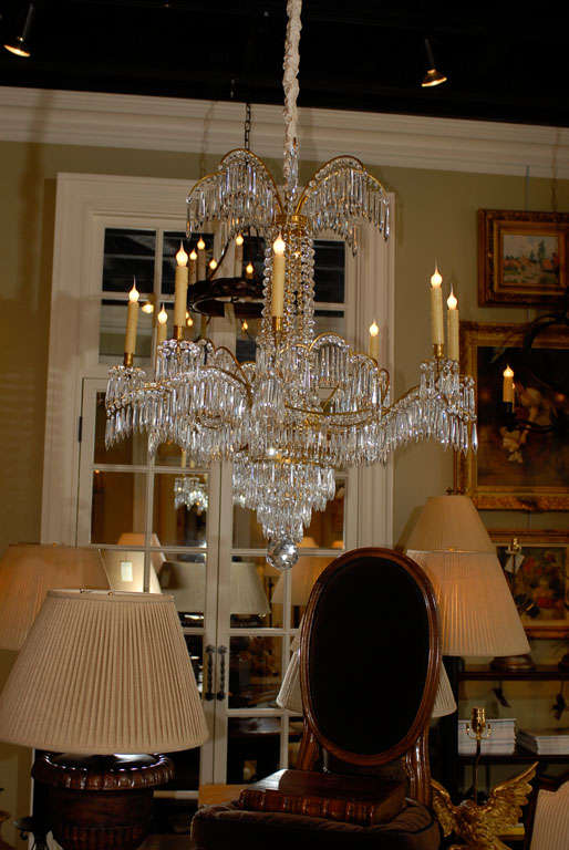 Handsomely Crafted Swedish Style Mid-Century Eight Light Chandelier