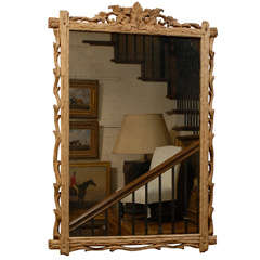 Carved Wood Black Forest Mirror
