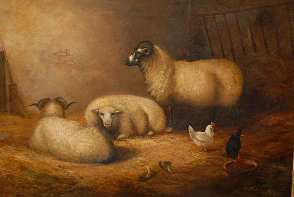 rectangle sheep painting
