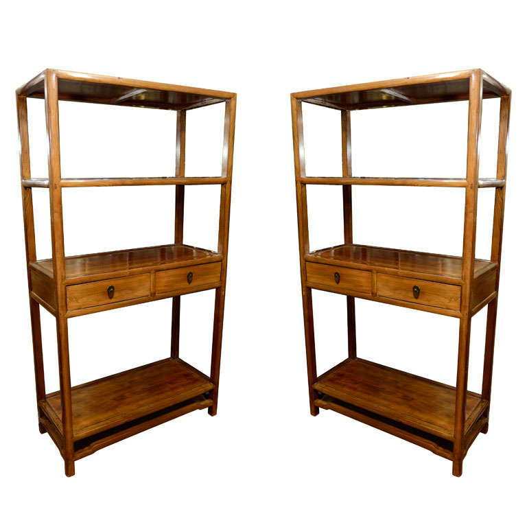 Pair of  Etageres/Bookcases, Asian inspired