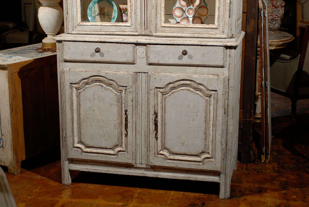 French Painted Buffet a Deux Corps In Excellent Condition In Atlanta, GA