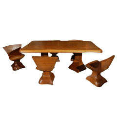 Stack Laminated Handcrafted Dining Table and Chairs