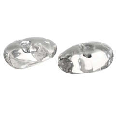 Pair of Glass Stone Candle Holders by Elsa Peretti for Tiffany's
