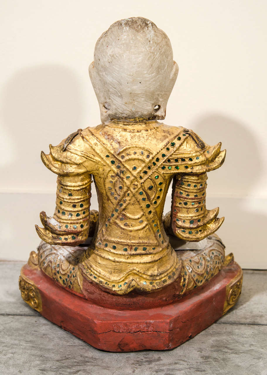 Mandalay Style Buddha With Royal Costume In Good Condition For Sale In New York, NY
