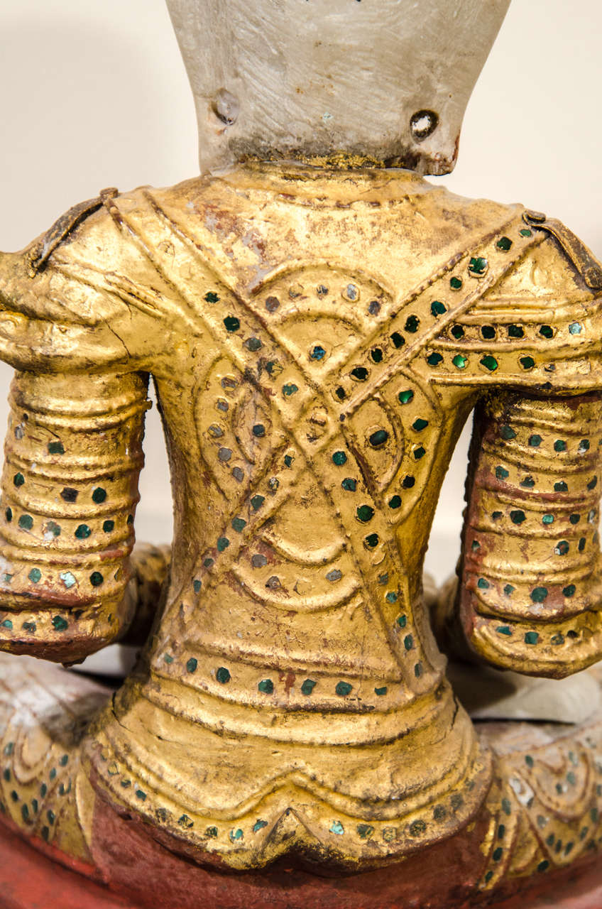 19th Century Mandalay Style Buddha With Royal Costume For Sale