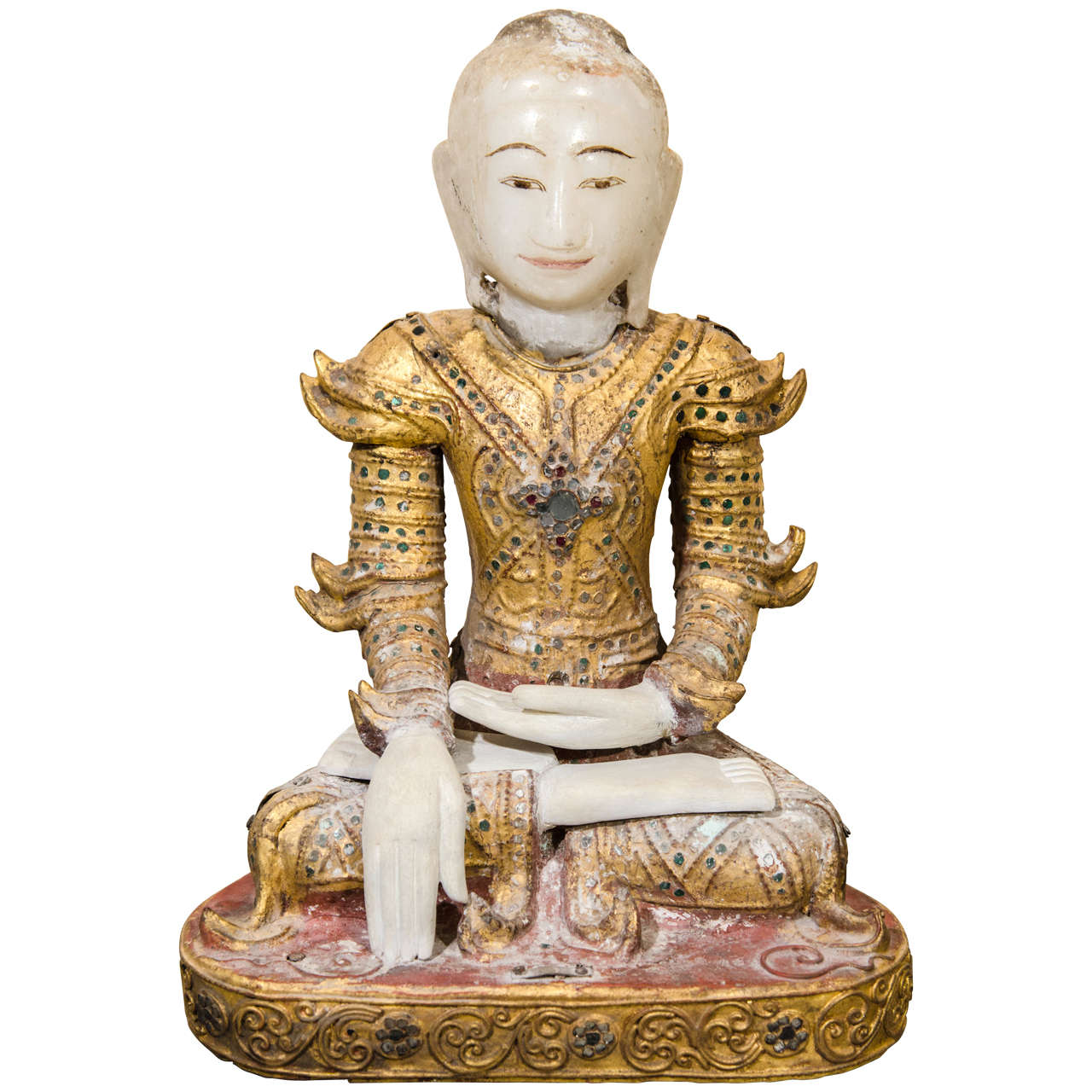 Mandalay Style Buddha With Royal Costume For Sale