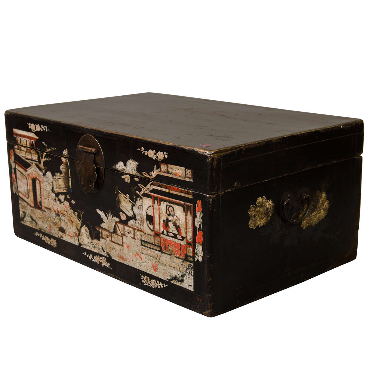 Lacquered Chinoiserie  Chest