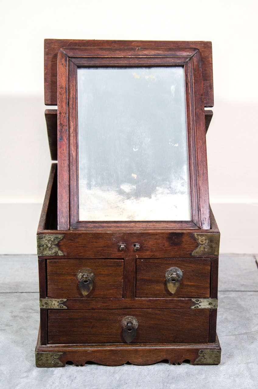Chinese 19th Century Rosewood Jewelry Box