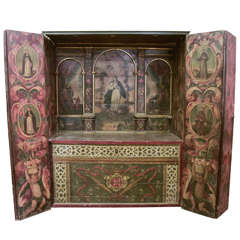 Antique 18th Century Spanish Campaign Altar