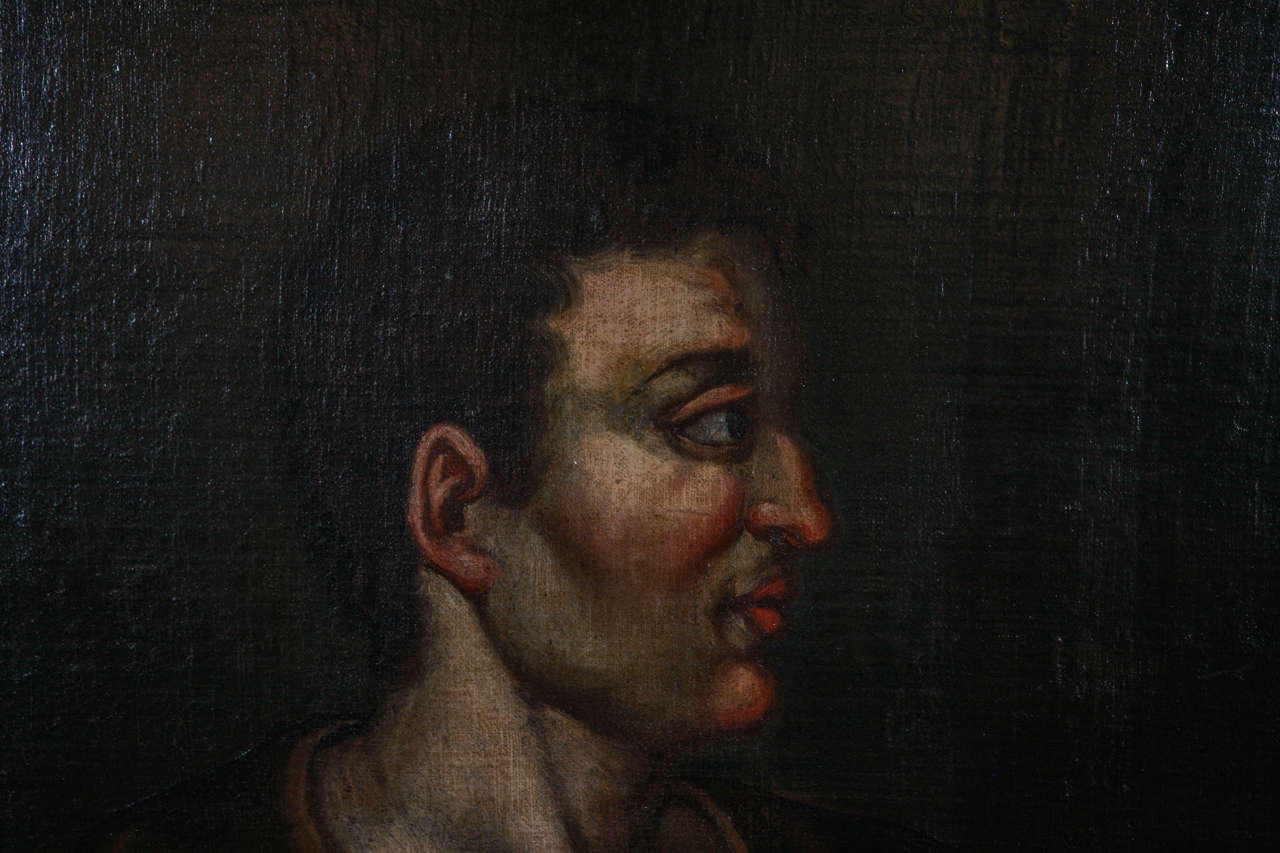 Hand-Painted Peroid, Renaissance Painting of Emperor Otho