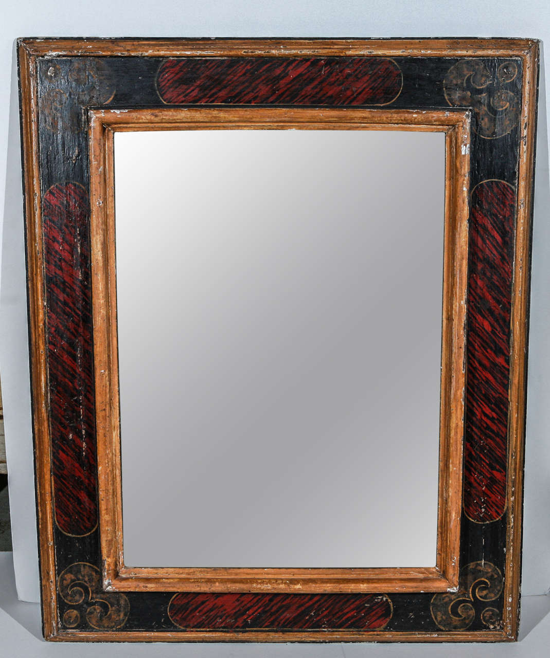 Hand-painted Tuscan frames in old wood with mercury glass mirrors.