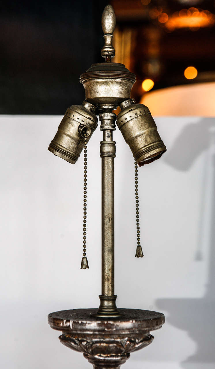 Silver Gilt Candlestick Lamps at 1stDibs