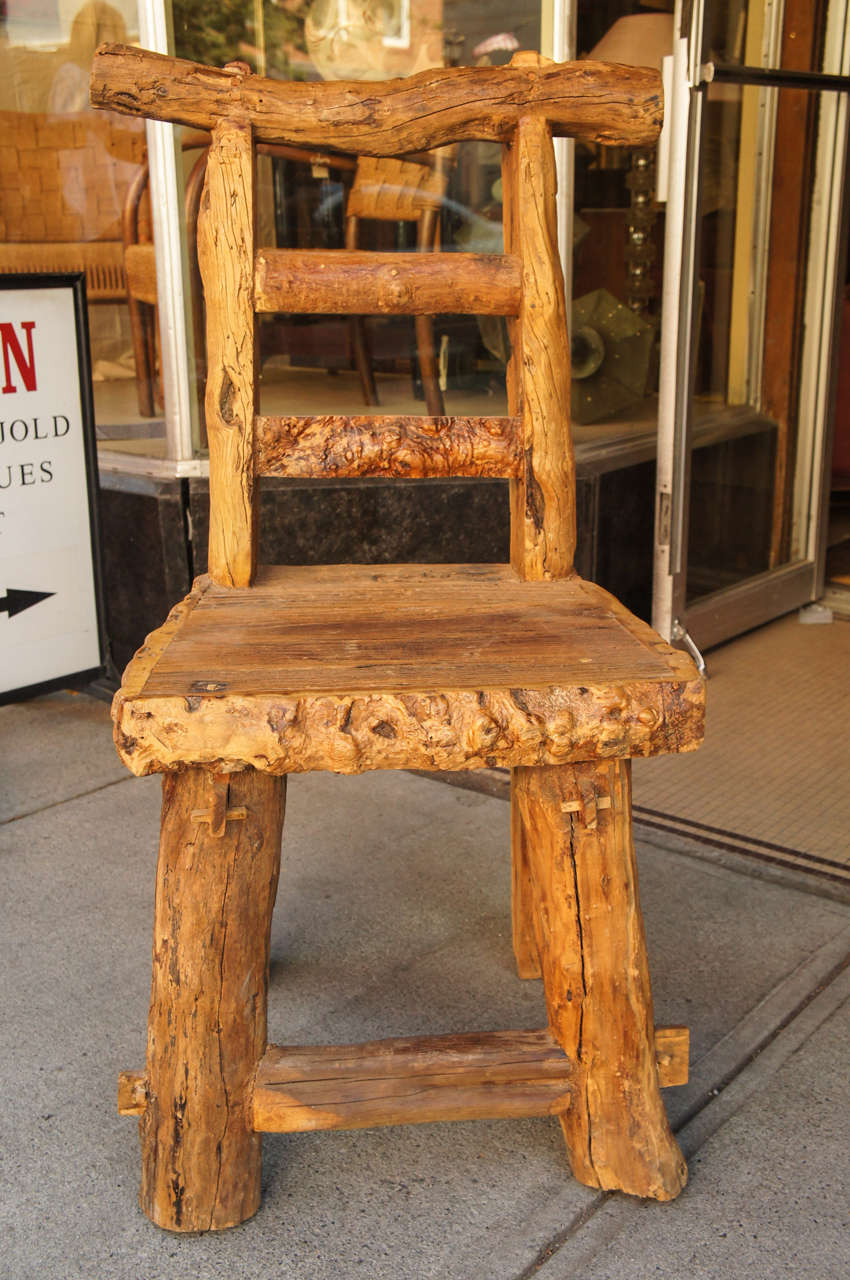 American Craftsman A Set of Large Scale Rustic Chairs
