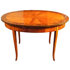 Vintage Fine 19th C Austrian Biedermeier Oval  Center Table