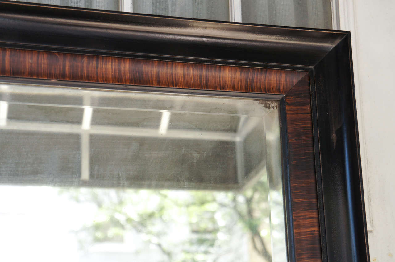 Rosewood Grain Painted & Ebonized Mirror In Good Condition For Sale In Hudson, NY