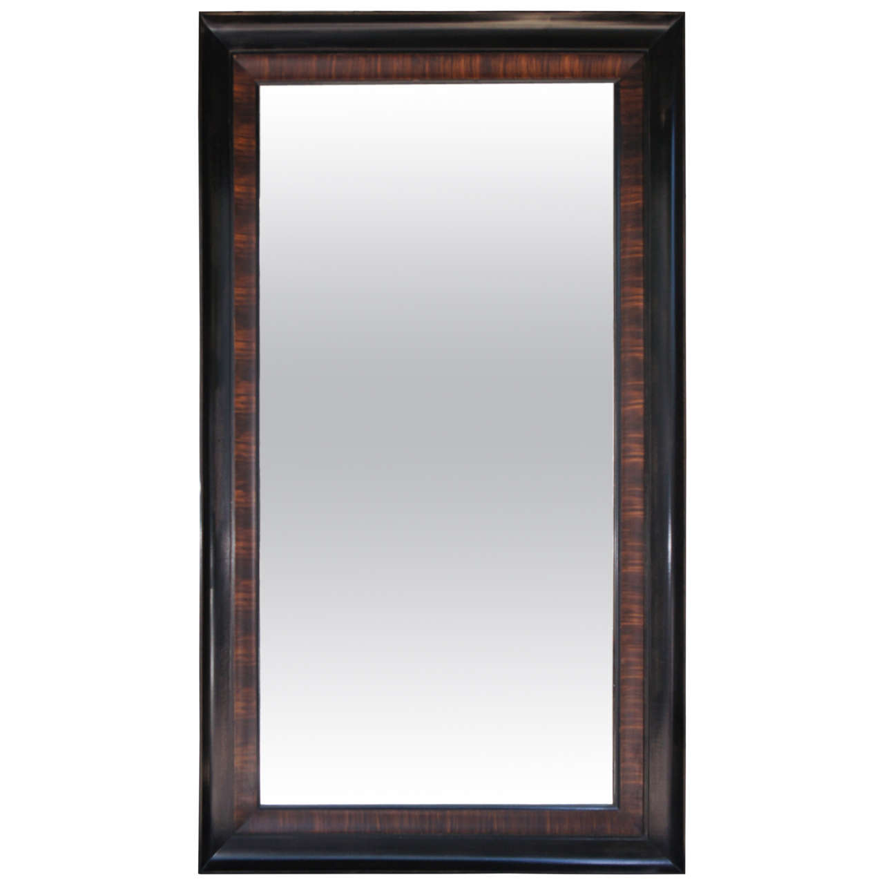 Rosewood Grain Painted & Ebonized Mirror For Sale