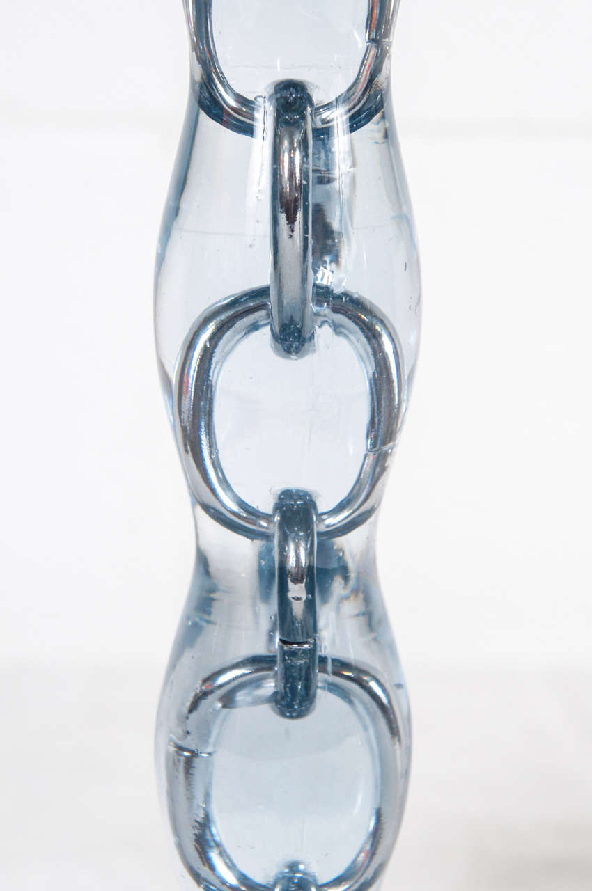A Pair of Chain Link and Resin Candlesticks For Sale 1