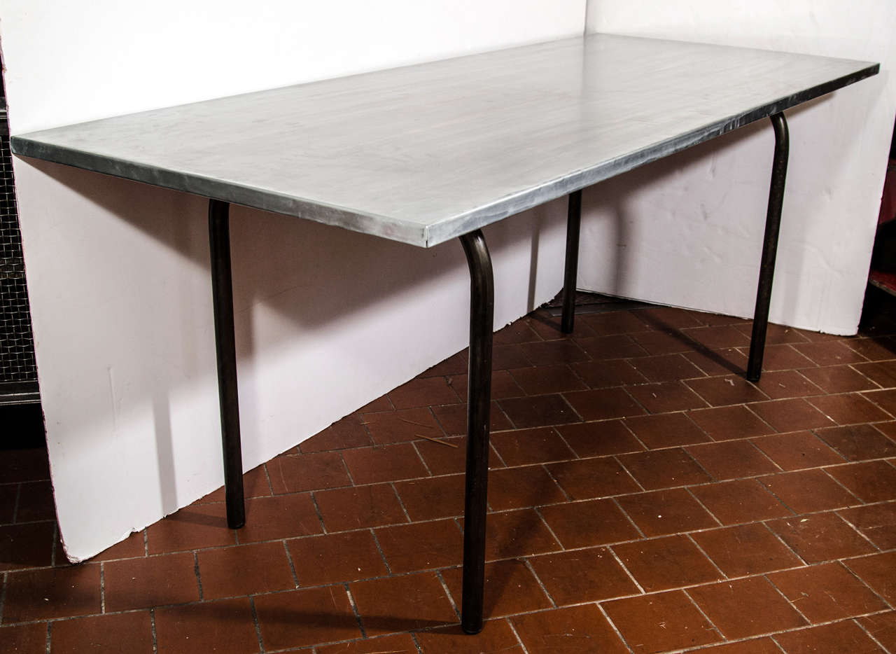 Zinc Top French Schoolhouse Table