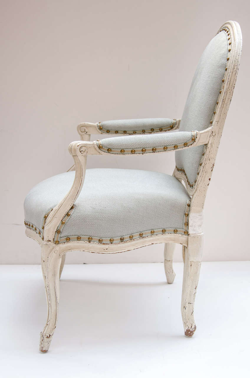 Pair of French Provincial Armchairs with Louis XVI Design 3