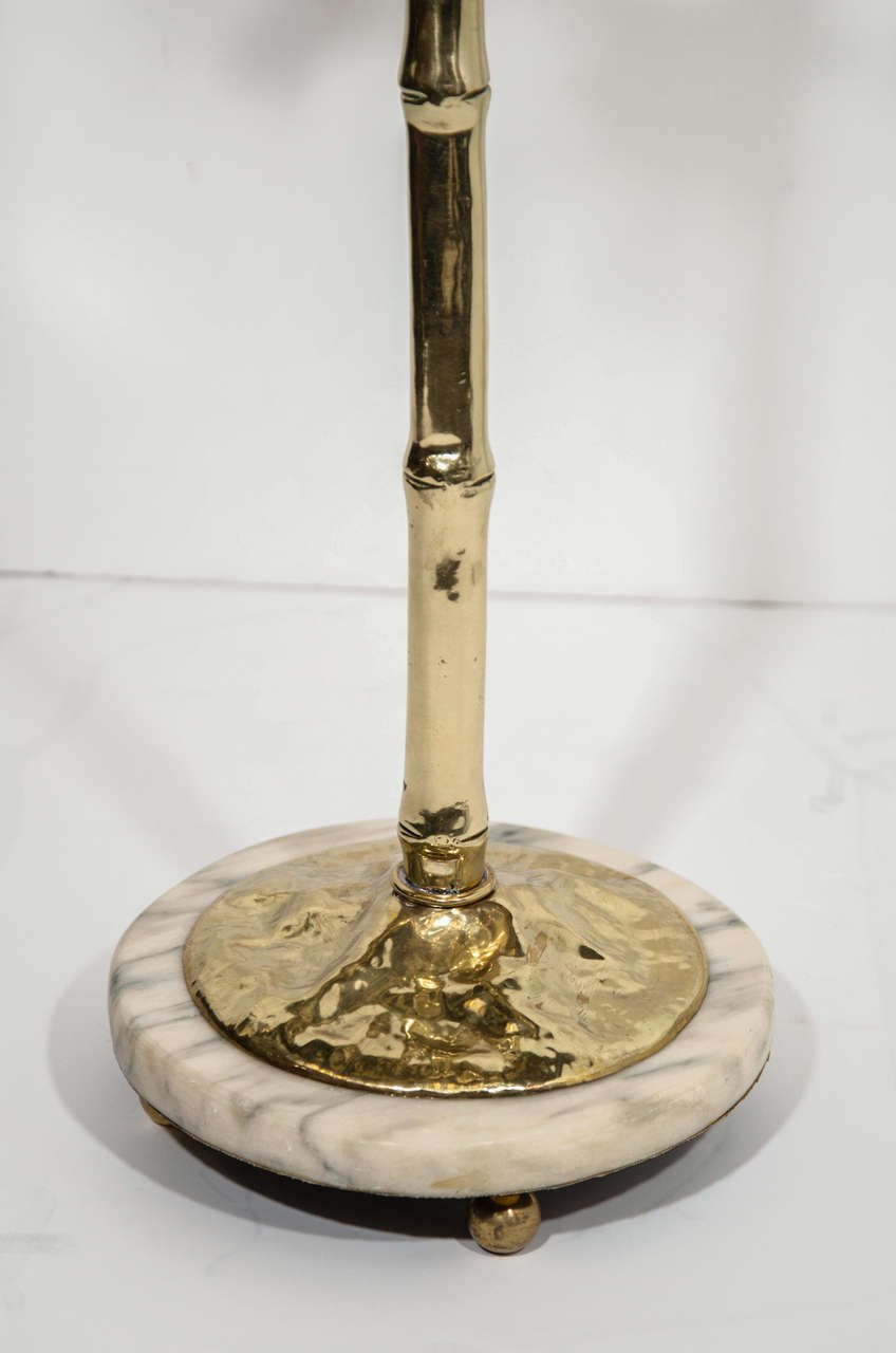 Moroccan Pair of Exotic Ostrich Egg & Brass Candlesticks in the Manner of Anthony Redmile