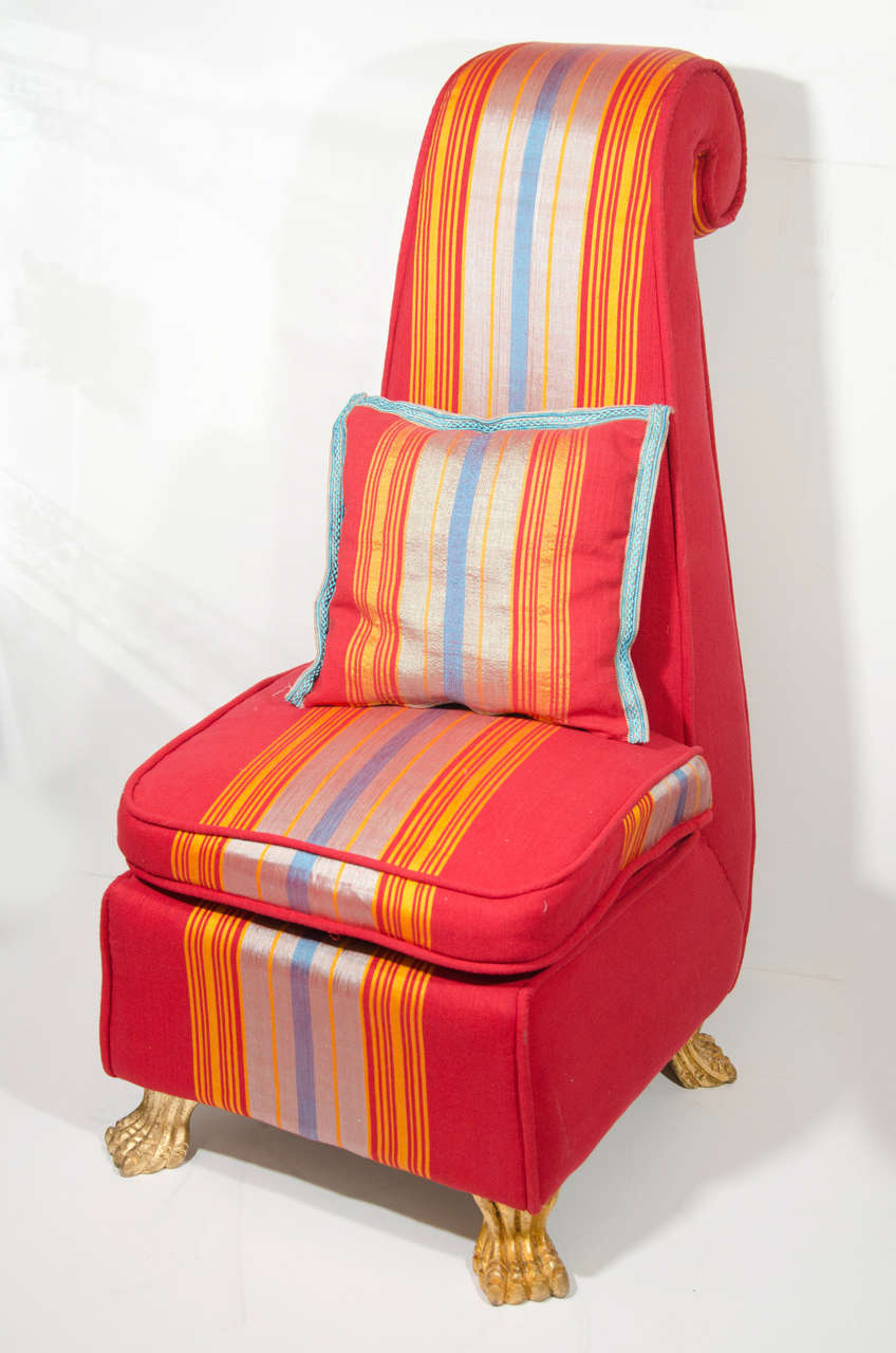 Pair of Whimsical Occasional Chairs with Ultra High Back Design at 1stdibs