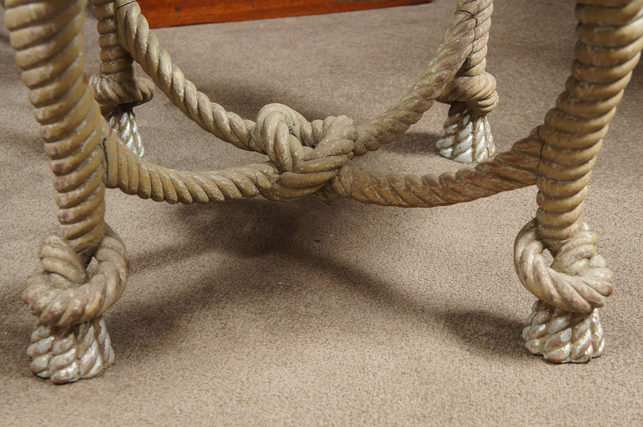 Wood French Napoleon III style craved wood rope coffee table