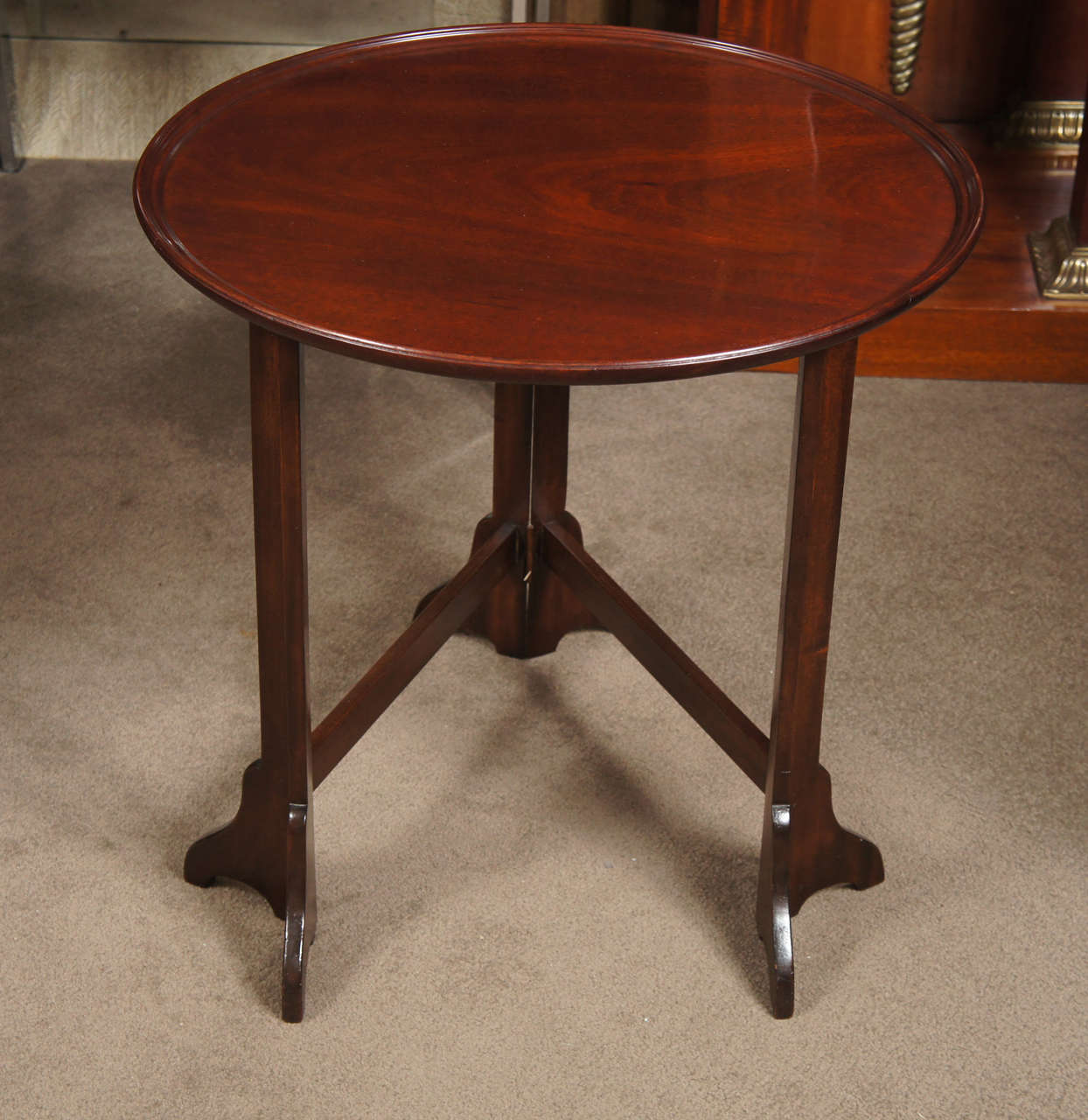 George III style mahogany tray top/ folding side table - late 19th Century.