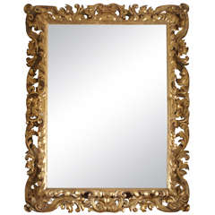 Italian carved wood mirror