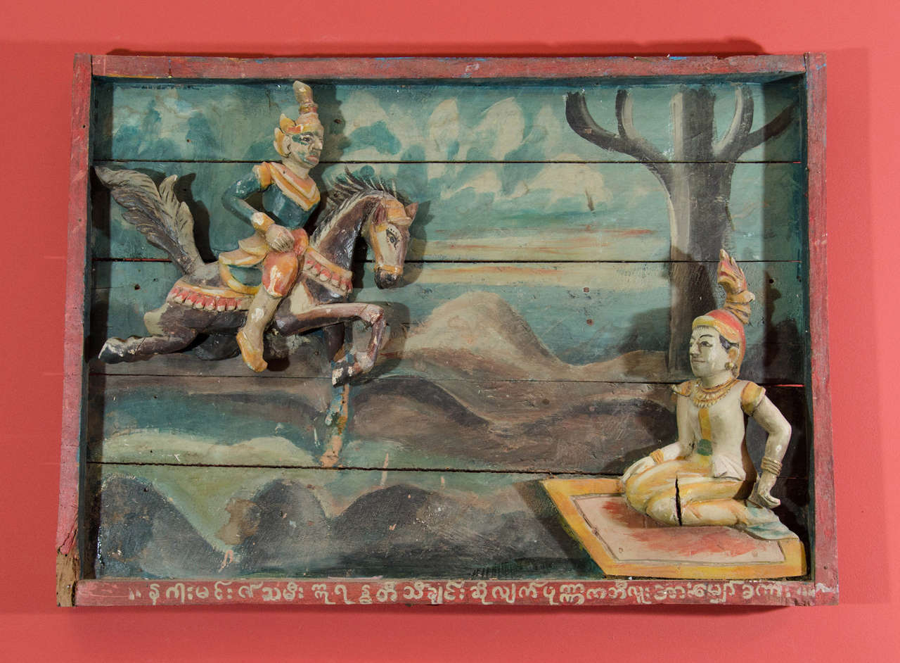 Carved Burmese Buddha Story