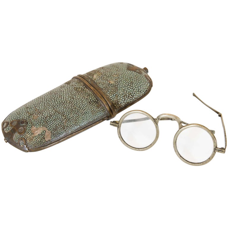 Antique Eyeglasses with Shagreen Case For Sale at 1stDibs